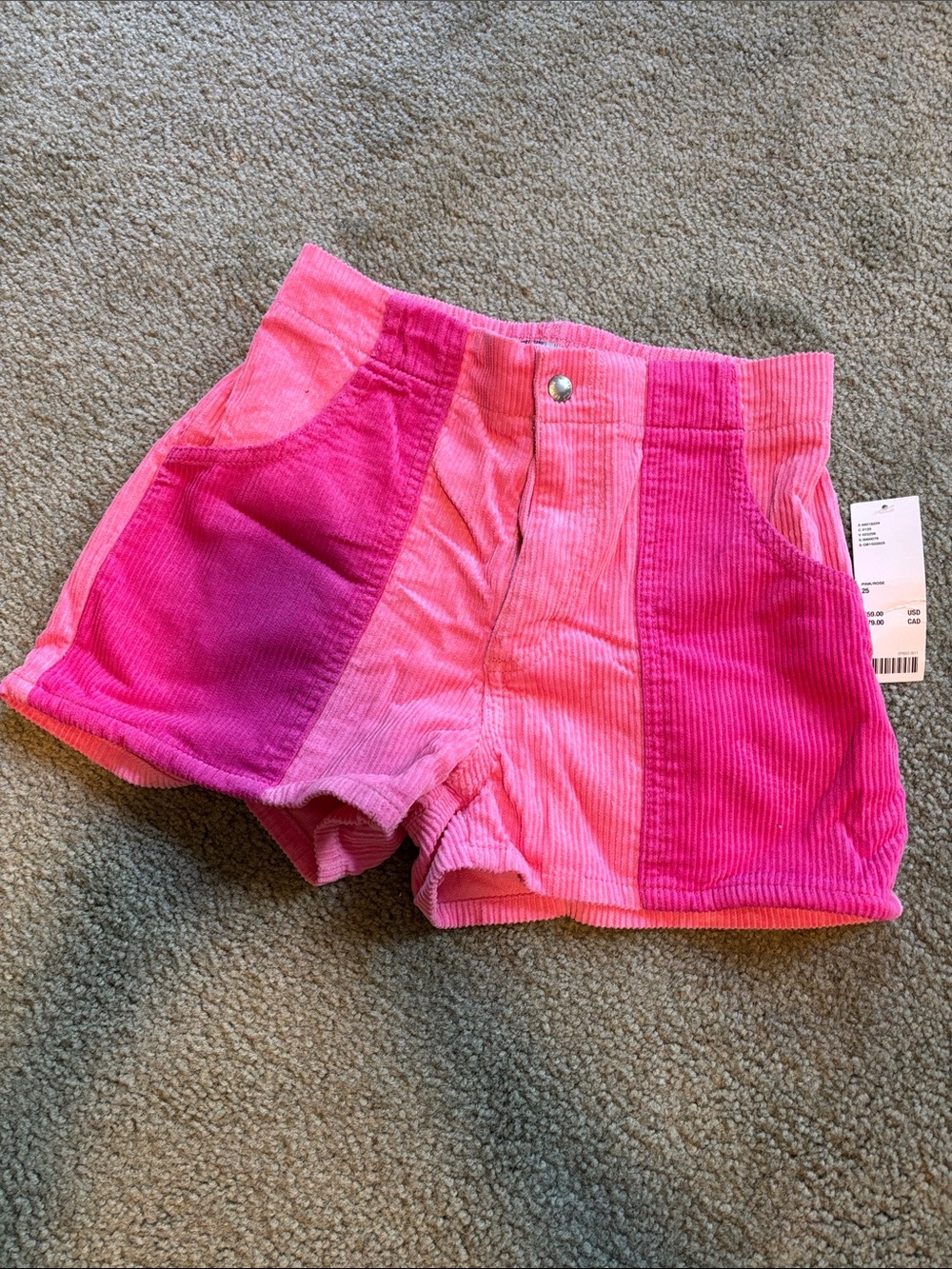Urban Outfitters Pink Ombre Corduroy Shorts
